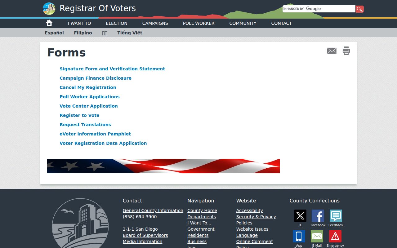 Carlsbad resident lookup county voter data forms