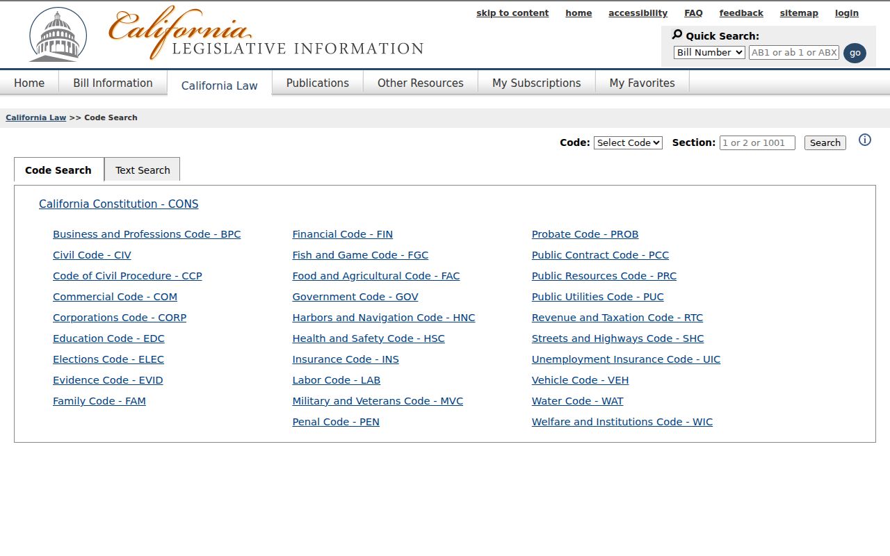 Carlsbad ZIP code directory California statutory text