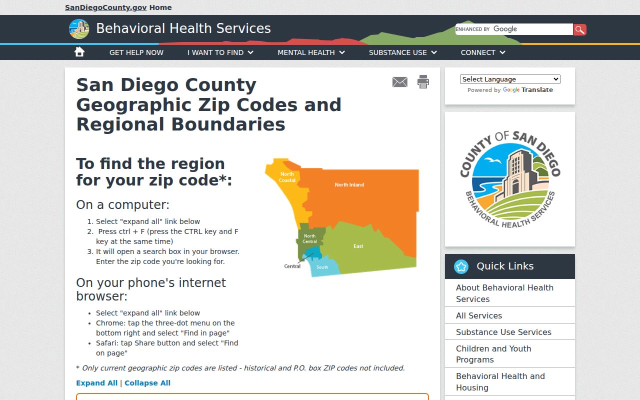 Carlsbad ZIP code directory County geographic ZIP map